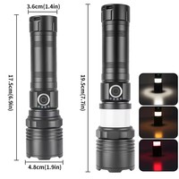 Lampe torche LED tactique 1500 lumens, étanche, en alliage d'aluminium, rechargeable par USB, avec mise au point réglable et indice de protection IP55