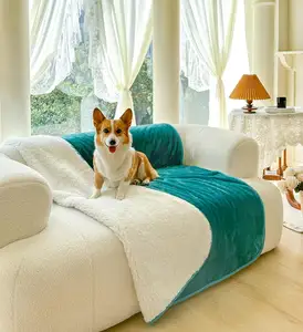 Cao Cấp Dày Có Thể Đảo Ngược Mềm Pet Pee Bằng Chứng Sherpa Lông Cừu Chăn Con Chó Không Thấm Nước Chăn