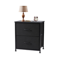 Table de chevet pour dortoir d'université pour enfants avec 2 tiroirs de rangement Mini commode Armoire supérieure en bois pour chambre à coucher à deux niveaux