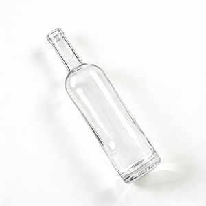 Botella de Vidrio Transparente Personalizada, Extra Flint, Forma Redonda, <span class=keywords><strong>375ml</strong></span> 500ml 750ml, para <span class=keywords><strong>Vodka</strong></span>, Whisky, Vino, con Tapón - Product Image 2