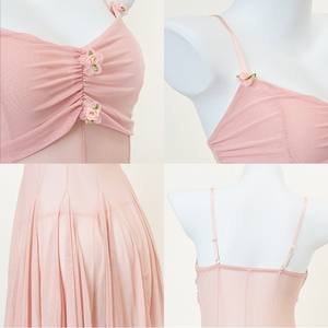 ホットサスペンダーレースメッシュナイトドレスエロティックガーゼナイトウェアピンク透明ドレスセクシーランジェリー女性 - Product Image 5