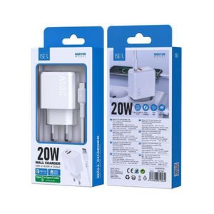 Chargeur mural 20W Type C vers Type C avec sortie USB A, charge rapide pour téléphone et tablette - Product Image 1