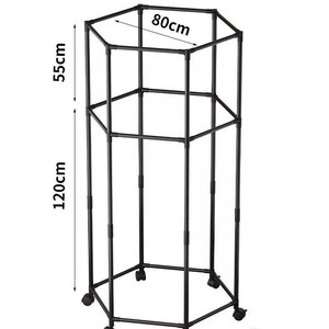 Séchoir à linge hexagonal moderne et minimaliste sur pied, rotatif et mobile, pour balcon, avec système coulissant - Product Image 5