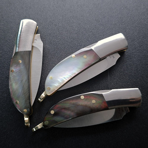 TONGYE 12c27 thép không gỉ gấp Pocket Knife Đen ốc xà cừ xử lý chiến thuật EDC DIY OEM răng cưa cạnh - Product Image 3