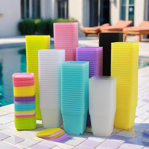 Macetas cuadradas de plástico coloridas, jardineras de resina para uso en jardín, interior y exterior, venta al por mayor FP2 - Product Image 1