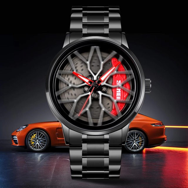 Skmei 1787 1990 2191 Fashion Sports Creative Cool Vehicle Wheel Quartz Watch Cutout Concept Dial Metal Style Men's Reloj Watch