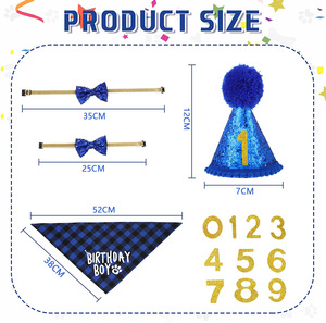 Set de Accesorios para Fiesta de Mascotas 2025, Sombrero, Corbata, <span class=keywords><strong>Collar</strong></span>, Decoraciones y Suministros para Cumpleaños de Perros - Product Image 2