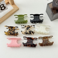 Pince à cheveux moyenne motif écaille de tortue 7,4 cm, pinces rétro léopard, pinces à cheveux coréennes en acétate pour filles