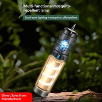 Lampe de camping anti-moustiques LED en ABS, rechargeable Type-C, design magnétique, légère et portable, pour tente extérieure, IP65