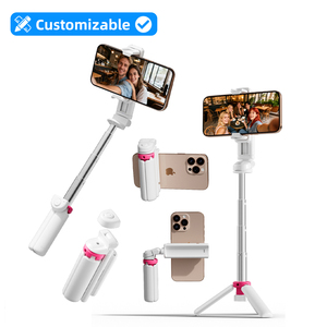 Xách tay <span class=keywords><strong>mini</strong></span> hợp kim nhôm không dây Selfie Stick với gấp tính năng điện thoại di động đứng & Gimbal chủ - Product Image 1