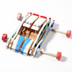 Diy Madera Color Graffiti Miniatura Coche Montessori Niños Entrenamiento Capacidad práctica para dibujar juguetes de madera para niños - Product Image 1
