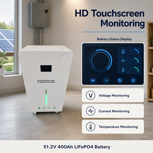 Système de stockage de batterie de secours domestique LiFePO4 51,2 V 400 Ah avec protection BMS, écran tactile HD, surveillance CAN, RS485 et Wi-Fi - Product Image 4