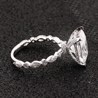 Bague de fiançailles en or massif 10K/14K/18K avec trois pierres taille radiant et accent marquise, certifiée IGI, diamant de laboratoire personnalisé