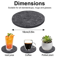 Lot de dessous-de-plat ronds en feutre non tissé, antidérapants et silencieux, faciles à nettoyer, pour la décoration de table et les tasses à boire