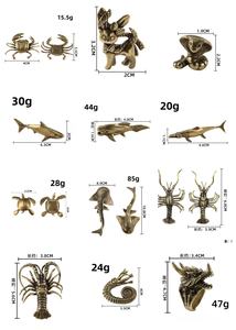 Artigianato in metallo antico che gioca a granchio in ottone ornamenti per la decorazione della vita marina - Product Image 5