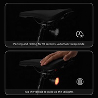 Feu arrière de vélo intelligent JOHORSE, rechargeable USB-C, 24 LED COB, 100 lumens, étanche, pour la conduite nocturne sur VTT et vélo de route
