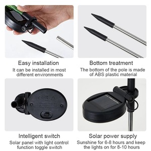 Nouvelles lampes solaires LED à 4 pales en forme de moulin à vent, lumières décoratives d'extérieur étanches pour pelouse, cour et jardin - Product Image 5