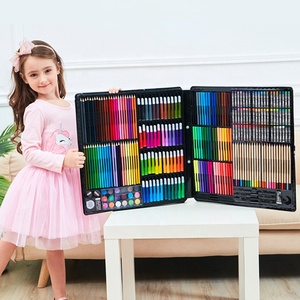 Precio al por mayor OEM personalizado 258 Uds Multi colores cera crayón lápices de colores juego de pintura arte plástico conjunto para niños - Product Image 5