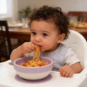Bol à ventouse en silicone coloré écologique pour bébé, sans BPA, avec revêtement amovible, vaisselle pour tout-petits et enfants - Product Image 1