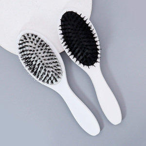 Eco-friendly Bamboo Wooden <b>Hair</b> <b>Brush</b> Custom Logo Nylon Boar Bristle <b>Massage</b> Detangling Comb For Wig Extensions - Product Image 1