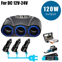 Adaptateur de prise allume-cigare 12V 24V avec chargeur USB triple pour voiture