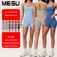 Ensemble de yoga personnalisé avec logo, ensemble de vêtements de sport sans couture pour femmes, débardeur d'entraînement et short froncé, fabricant OEM
