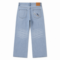 Jeans baggy personnalisés 14oz Hip Hop pour hommes, coupe large, denim vintage, fabricant premium