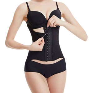 Corset de maintien de la taille pour femmes, style rayé, décolleté en U, 10 baleines en acier, contrôle du ventre, avec crochets réglables - Product Image 2