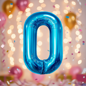 Globo de Mylar Metálico con Número 0 de 100 cm para Decoración de Fiestas, Cumpleaños y Celebraciones - Product Image 2