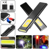 Mini lampe torche en alliage d'aluminium avec clip stylo, ultra-légère, fine, à queue magnétique, rechargeable par USB, pour le camping, éclairage multifonctionnel