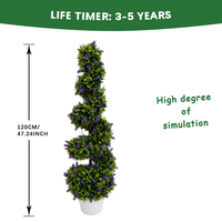 Ruopei Grande Taille Plante Artificielle Spirale en Buis, Bois de Buxus, Résistante à l'Eau, Écologique, pour Extérieur