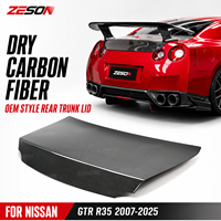 Coffre arrière en fibre de carbone sèche style OEM pour Nissan GT-R R35 2007-2025