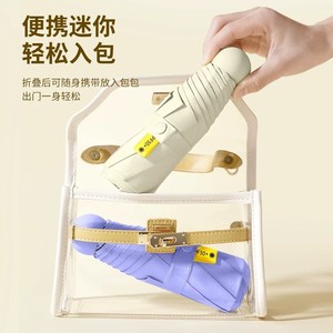 Five Fold Capsule Umbrella Upf50 Plus Compact Portable Sunny Rainy Use Manual Opening Alloy Rib Travel Gift - Product Image 3