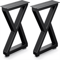 Pieds de table en fer forgé transfrontaliers (en croix/en V) pour comptoirs de restaurant, de bar et supports de bureau - Vente en gros