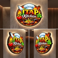 Enseigne lumineuse LED personnalisée par le fabricant, étanche pour extérieur, en aluminium thermoformé 3D, panneau publicitaire avec logo pour restaurant et cuisine