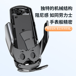 V5 Car Phone Holder Dashboard <b>Magnetic</b> Auto Clamping Black ABS <b>Material</b> For Air Vent Mounting - Product Image 1