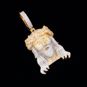 Pendentif personnalisé en moissanite, argent sterling S925, serti de diamants VVS, pendentif Jésus, plaqué or blanc/jaune, charmes hip-hop - Product Image 1