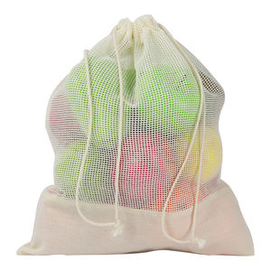 Logo ekran deseni ile gıdalar ve hediyeler için özel geri dönüştürülebilir orta boy pamuk % örgülü büzme çanta yıkanabilir kullanımlık - Product Image 2