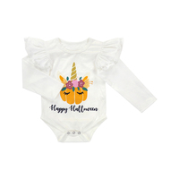 Combinaison à manches longues pour bébé fille, combinaison de printemps et d'automne, vêtement de licorne à col rond, respirant et mignon pour bébé