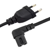 Nouveau câble d'alimentation CA Euro EU à angle droit, 1M/2M/3M/5M, prise EU 2 broches vers figure 8 C7 pour TV, imprimantes, appareils photo, PS4, PS3, etc.