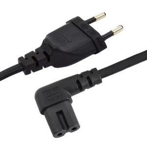 New Right angled EU Euro AC <strong>power</strong> cord cable <strong>lead</strong> 1M/2M/3M/5M EU 2-prong to figure 8 C7 for TV,Printers,Cameras,<strong>PS4</strong>,PS3 etc. - Product Image 2