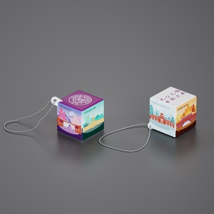 Tùy Chỉnh UV In Ấn Logo Trường Mini Ma Thuật <span class=keywords><strong>Cube</strong></span> Keychain Sáng Tạo Giải Nén Túi Câu Đố Khuyến Mại Quà Tặng Lưu Niệm - Product Image 1