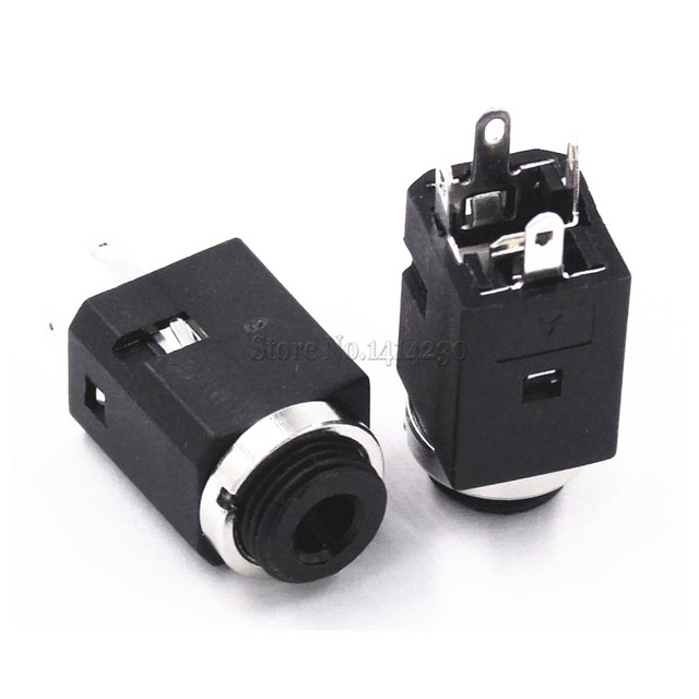 3.5MM Vertical Socket 4Pin Stereo Female Socket Jack with Screw 3.5 Audio Headphone Connector PJ-341 3 Poles Earphone Hole