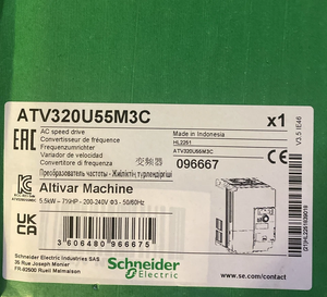 ไดรฟ์ปรับความถี่ ATV320U55M3C ไดรฟ์ปรับความเร็ว ATV320 5.5 กิโลวัตต์ 200-240 โวลต์ 3 เฟส ขนาดกะทัดรัด - Product Image 4