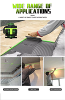 Niveau Laser Vert Autonivelant 4D 16 Lignes, 360°, Intérieur/Extérieur, Alimenté par Batterie 100-240V, Qualité Professionnelle DIY