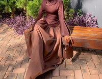 Robe Abaya de Soirée Élégante Willson pour Femmes, Kaftan Taille Haute avec Poches, Dubai Polyester Coton Brodé Droit Modeste Islamique