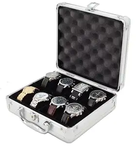 Vendita di fabbrica piccola valigetta portautensili custodia in alluminio scatola bianca con schiuma per orologio