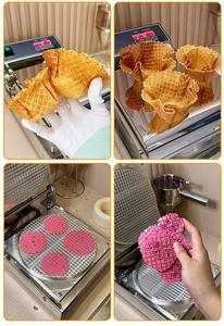 เครื่องทำขนมกรอบแบบกำหนดเอง Yunqingtech เครื่องทำวาฟเฟิลกรวยไข่ เครื่องทำไอศกรีมโคนดิจิตอล กระทะเคลือบกันติด - Product Image 5