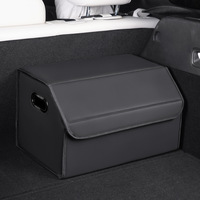 Boîte de rangement pour voiture en cuir artificiel, vente en gros, pliable, multifonctionnelle, organiseur de coffre, bac de rangement