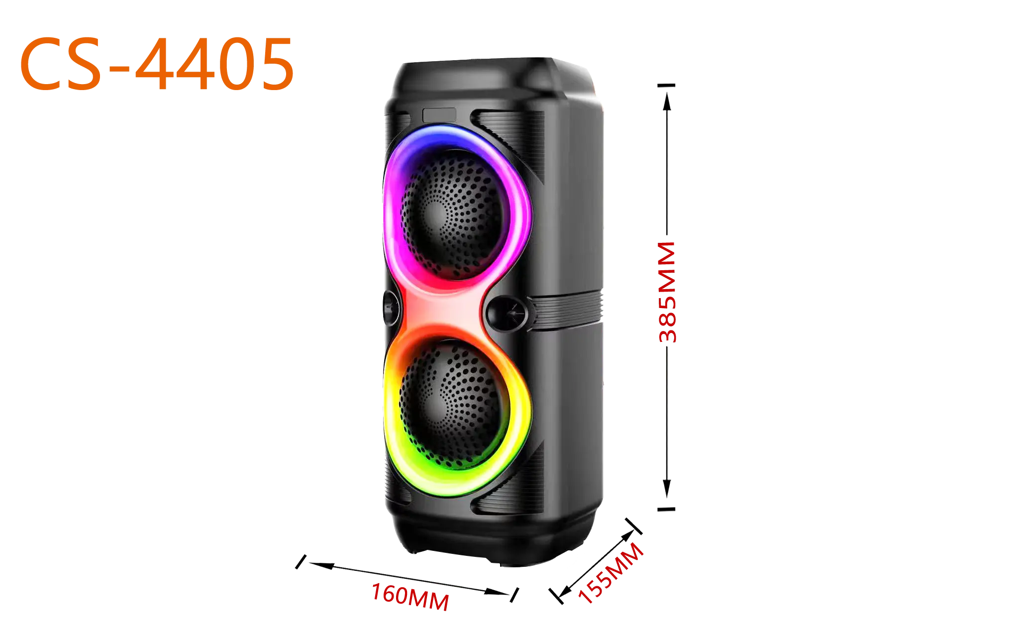 Hifi Dual 4-Inch RGB Đèn FM Chức Năng Mic Đầu Vào TWS Kết Nối Di Động Loa Không Dây